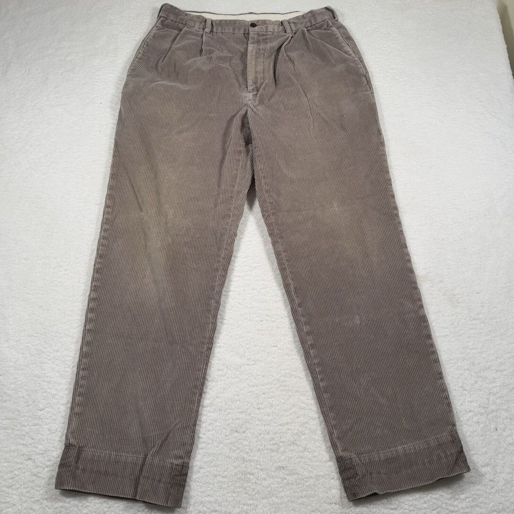Brooks Brothers Pants‎ Mens 34x30 (Fit 32x30) Brown Elliot Corduroy Pleated